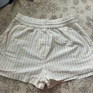 Wilfred Free Beige and White Striped Boxer Shorts